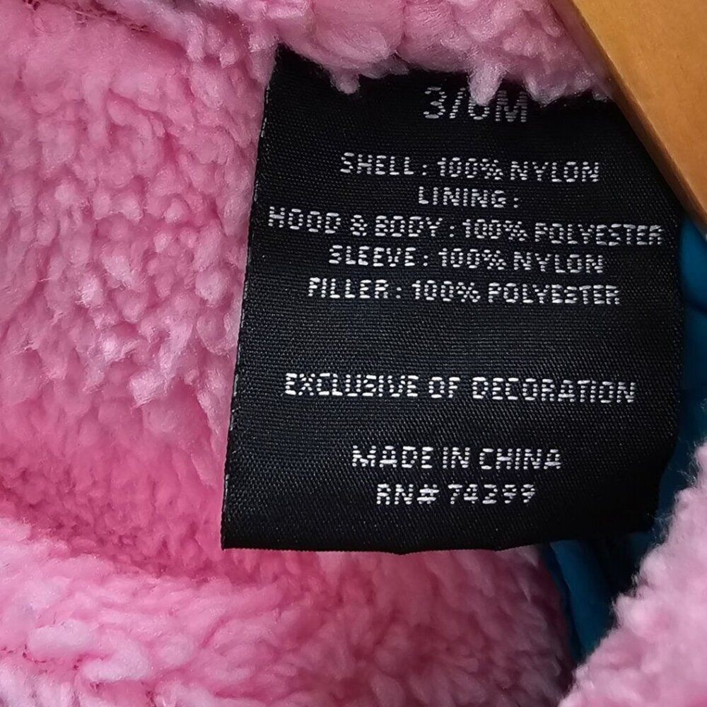Snozu Blue Quilted Infant 3/6 Months Blue Pink Snowsuit - Picture 4 of 7